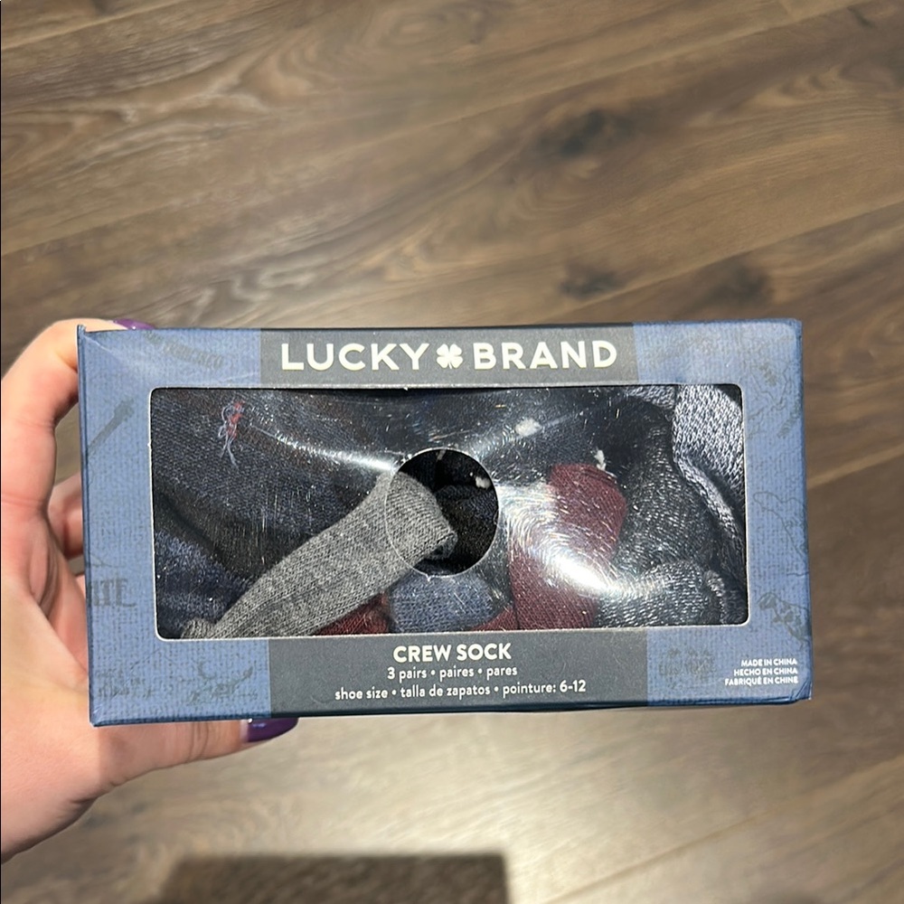 Lucky Brand Men's Crew Socks Three Pack - Brand New